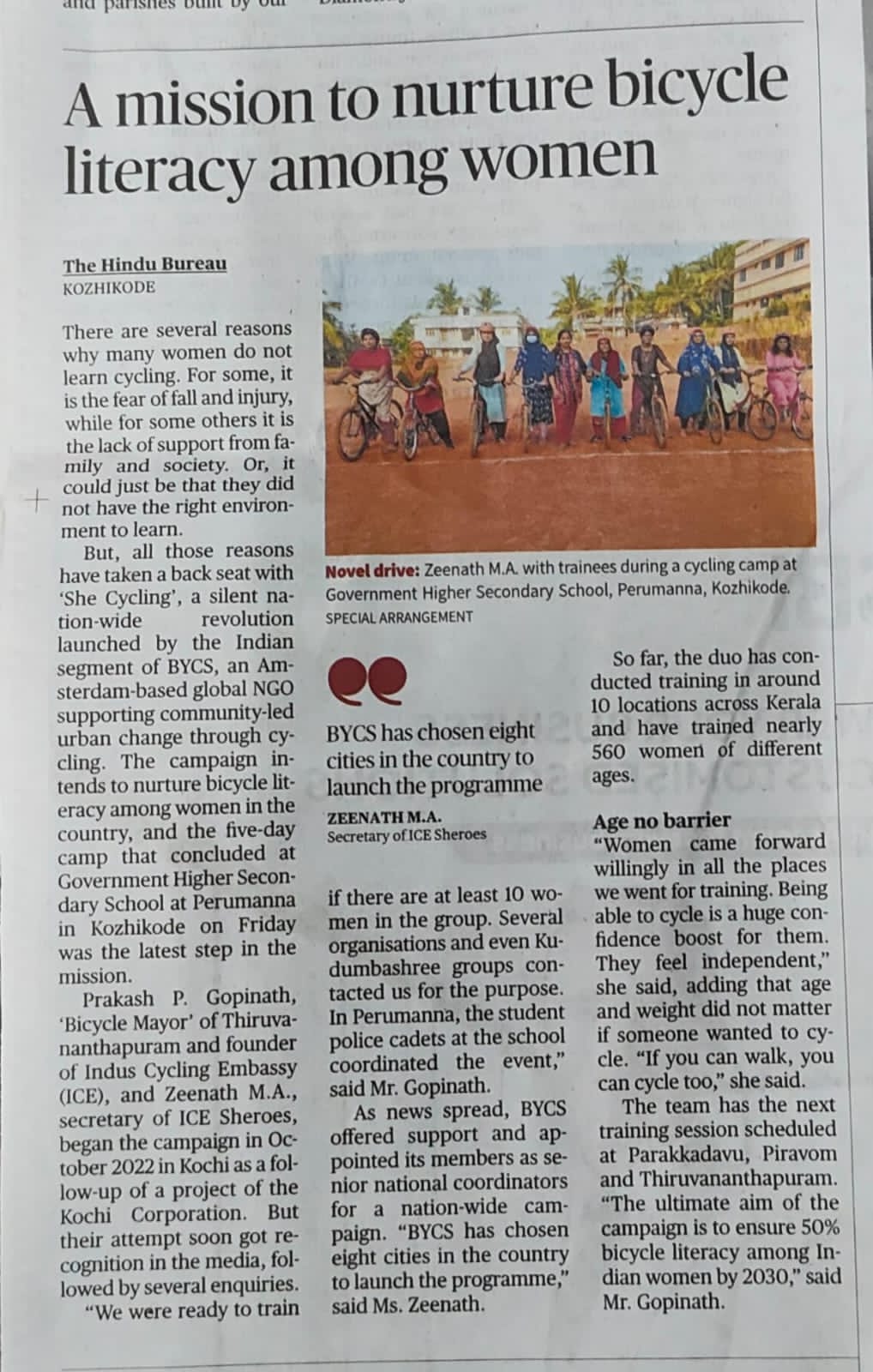 A MISSION TO NURTURE BICYCLE LITERACY AMONG WOMEN